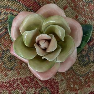 Vintage Hobé Ceramic Flower Brooch
